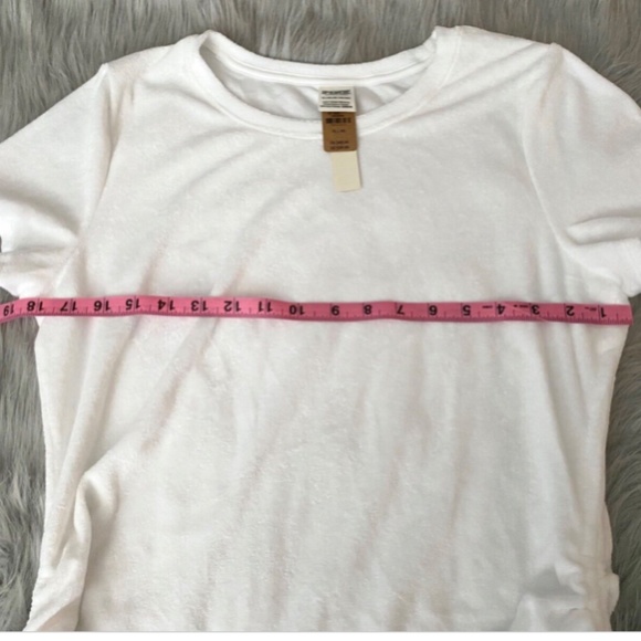 PINK Victorias Secret Dress White Terry Cloth Ruched Sides Dress XL - Picture 2 of 6